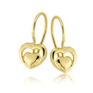 Złote kolczyki na biglu