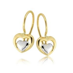 Złote kolczyki rodowane