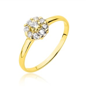 Złoty pierścionek z cyrkoniami