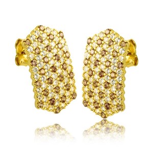 Złote kolczyki z cyrkonią