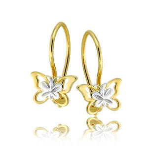 Złote kolczyki rodowane