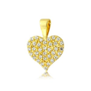 Złota zawieszka z cyrkonią