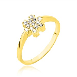 Złoty pierścionek z cyrkoniami