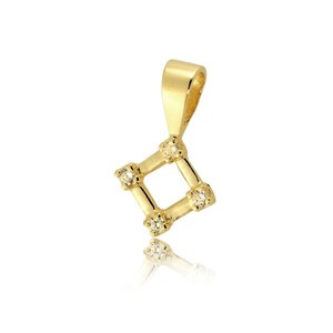 Złota zawieszka z cyrkonią