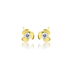 Złote kolczyki z cyrkonią