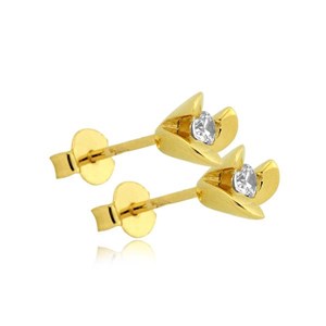 Złote kolczyki z cyrkonią
