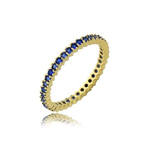 Złoty pierścionek z szafirami