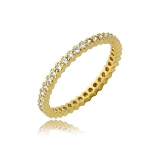 Złoty pierścionek z cyrkoniami