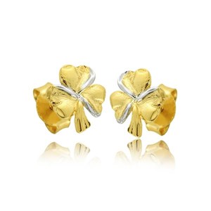 Złote kolczyki rodowane kwiatki