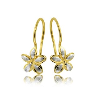 Złote kolczyki rodowane