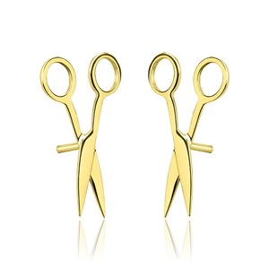 Złote kolczyki nożyczki