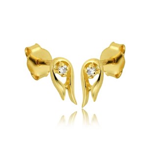 Złote kolczyki z cyrkonią