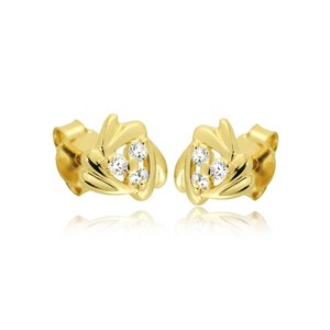 Złote kolczyki z cyrkonią