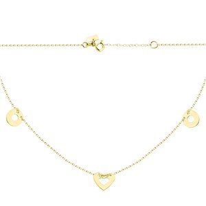 Złoty naszyjnik z sercem i talarkami