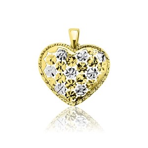 Złota zawieszka diamentowane serce